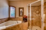Deep soaking tub and separate shower
